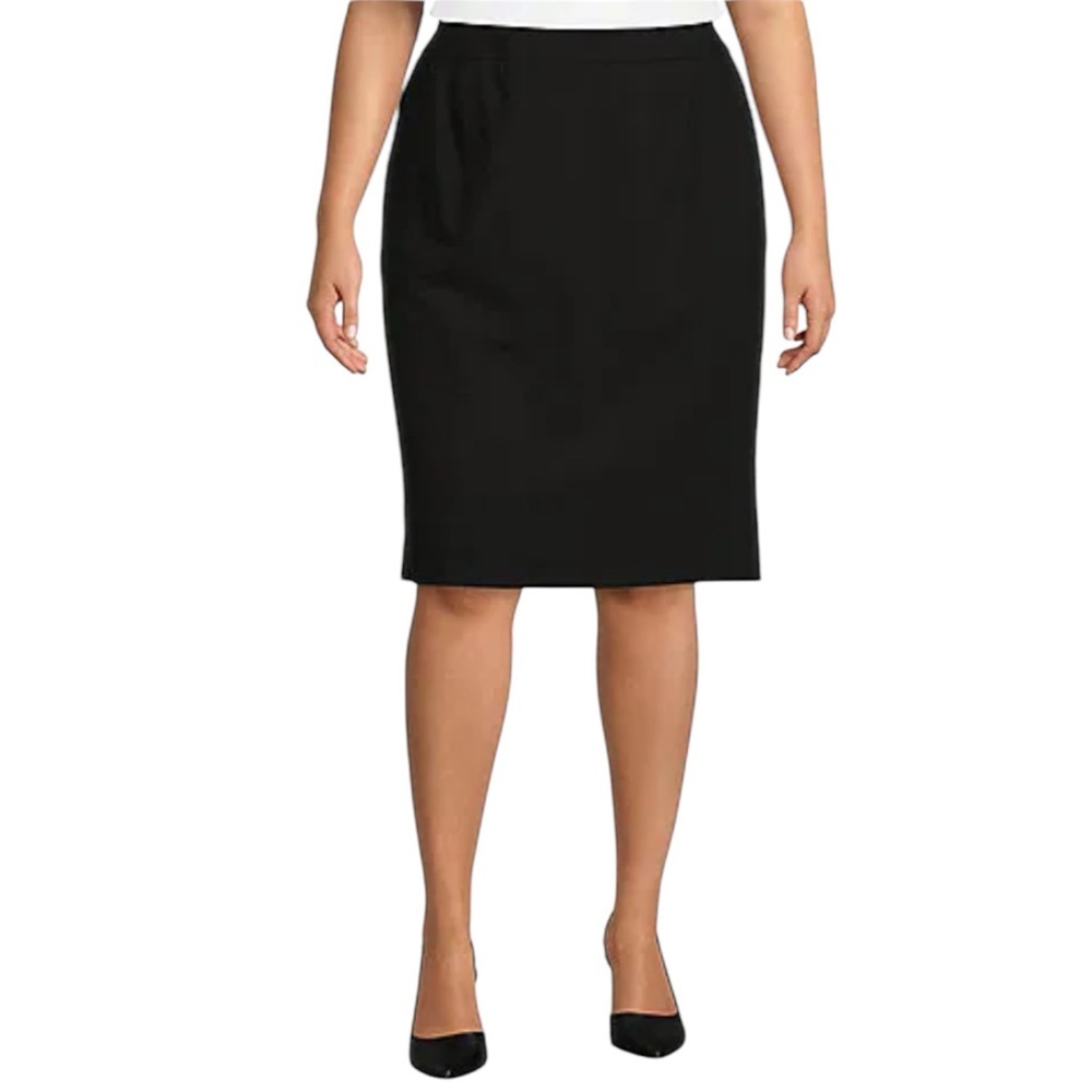 LAURA Classic Plus Size Black Pencil Skirt Formal Midi Skirt Back Slit Size‎ 14